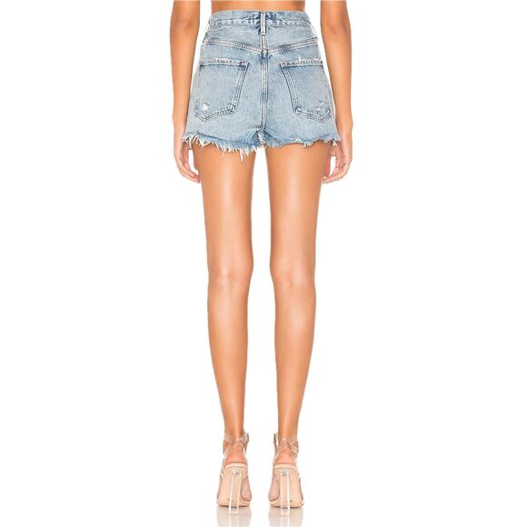 AGOLDE Jaden Short in Surreal Sz 24‎ Blue Denim Jean Cutoff High Waist Cute Sexy - Picture 4 of 16